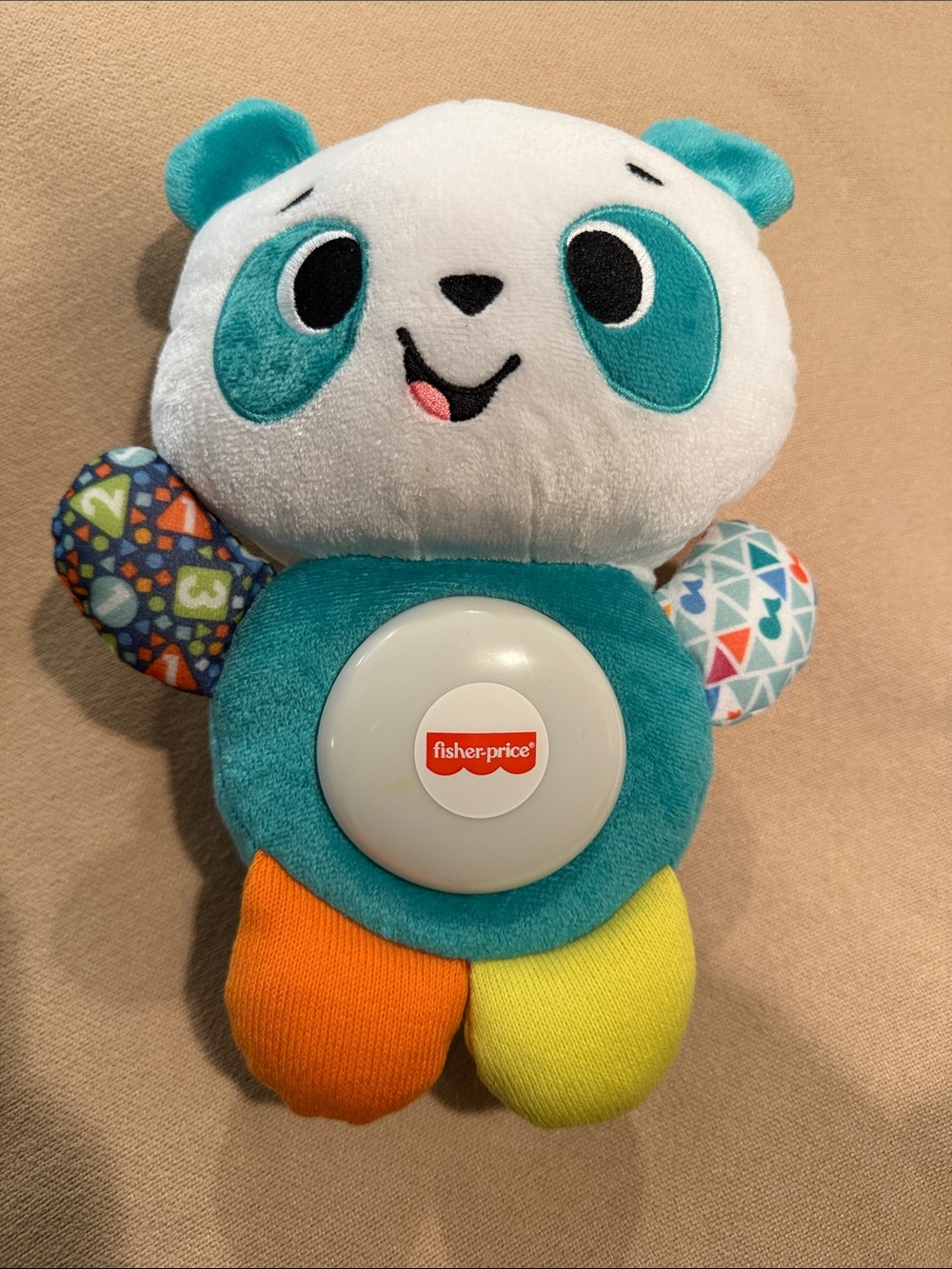 Fisher-Price Teal & White Panda Plush Linkimal Toy